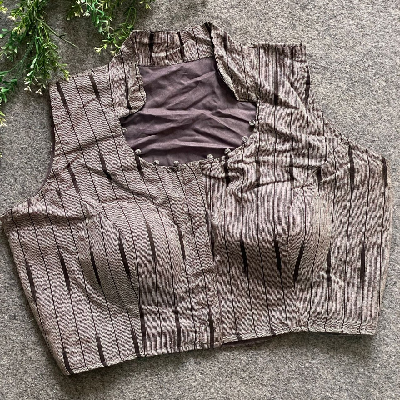 Ikkat Cotton Sleeveless Blouse