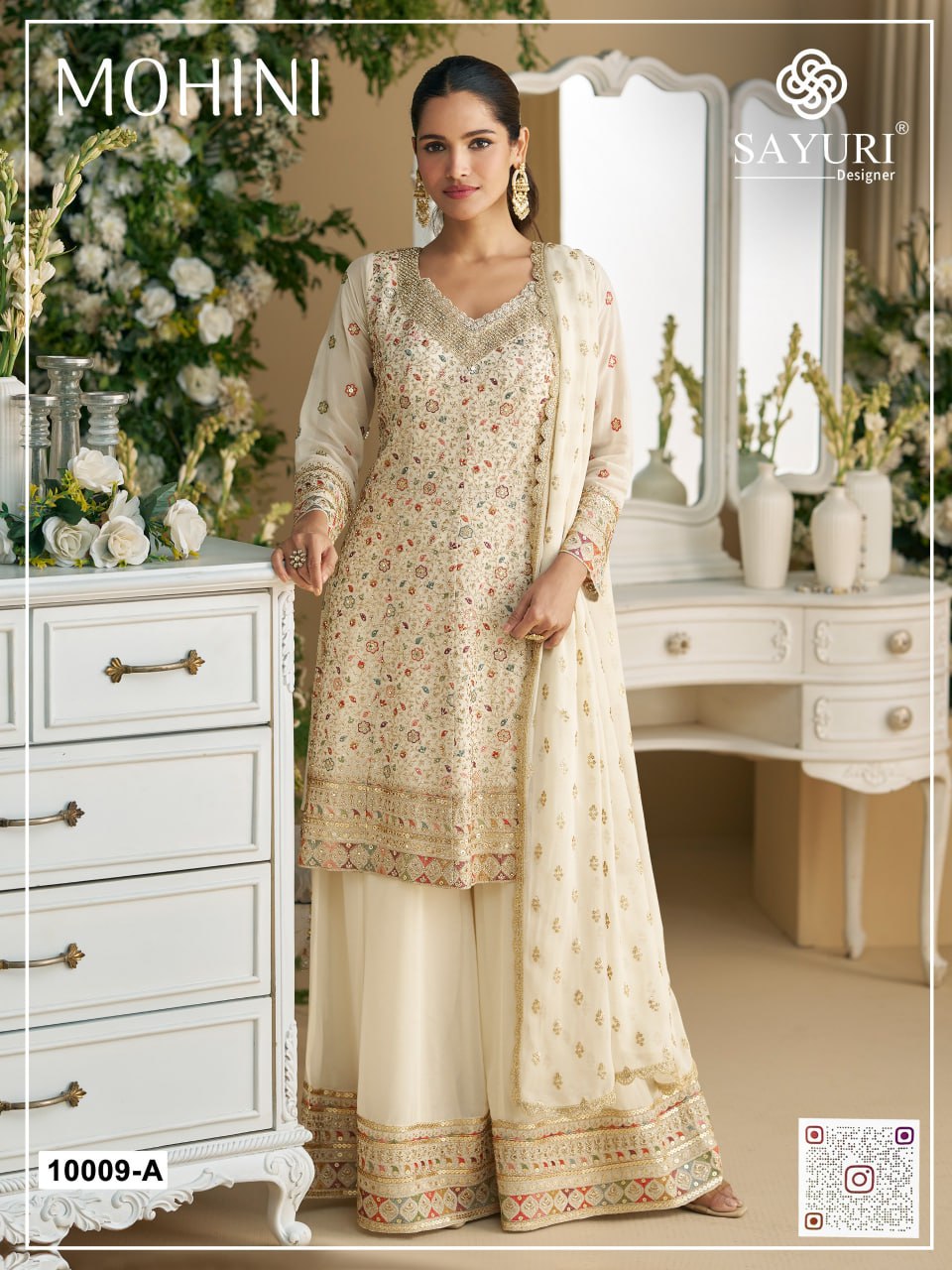 Embroidery Top Semi-Stitched With Fully Stitched Bottom And Dupatta