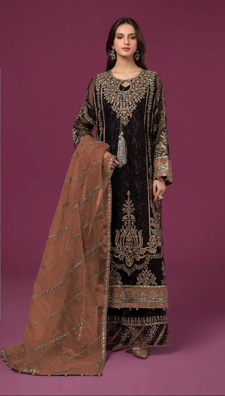 Fox Georgette With Embroidery Sequence Work With Latkan Suit