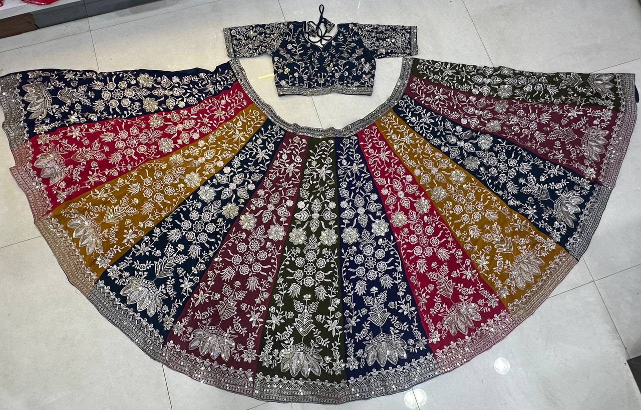 Multicolor Faux Georgette Lehenga Choli ON5053