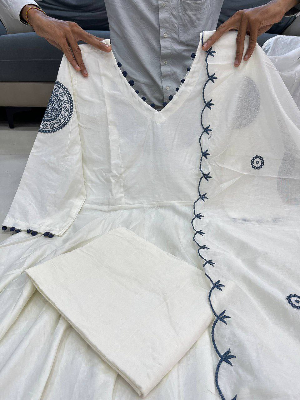 Bollywood Inspired White Anarkali by Rasha Tandani