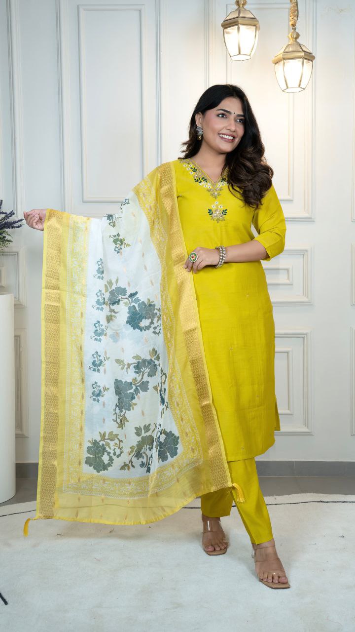 Roman Silk Hand Work Full Cotton Inner Suit