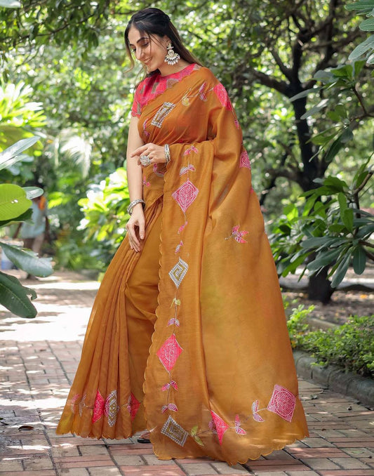 Soft Chanderi Cotton Saree with Blouse