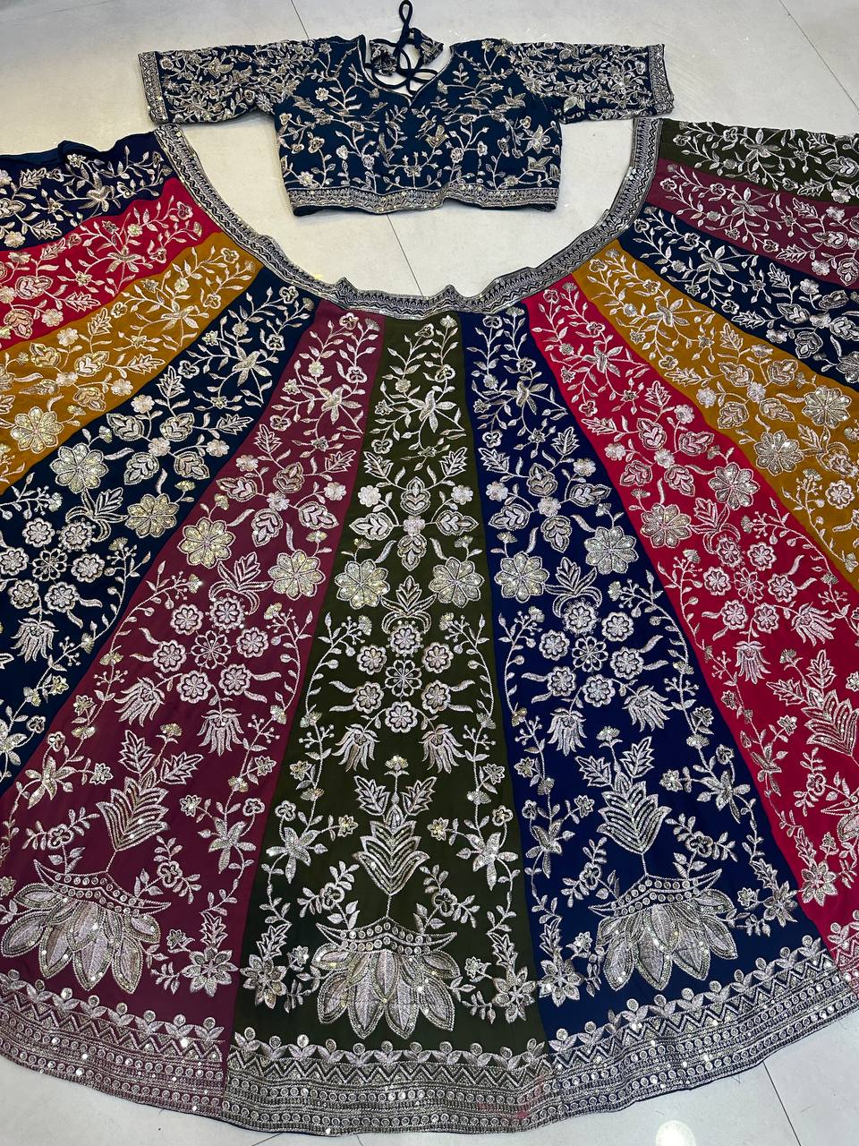 Multicolor Faux Georgette Lehenga Choli ON5053