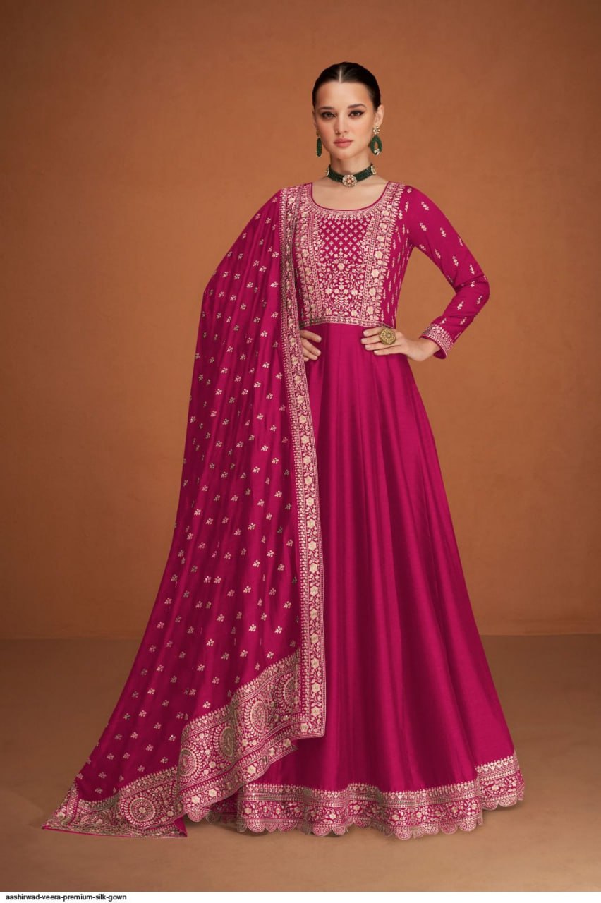 Semi Stitched Ashirwad eavy Vichitra with Siqwans and Embroidery Work