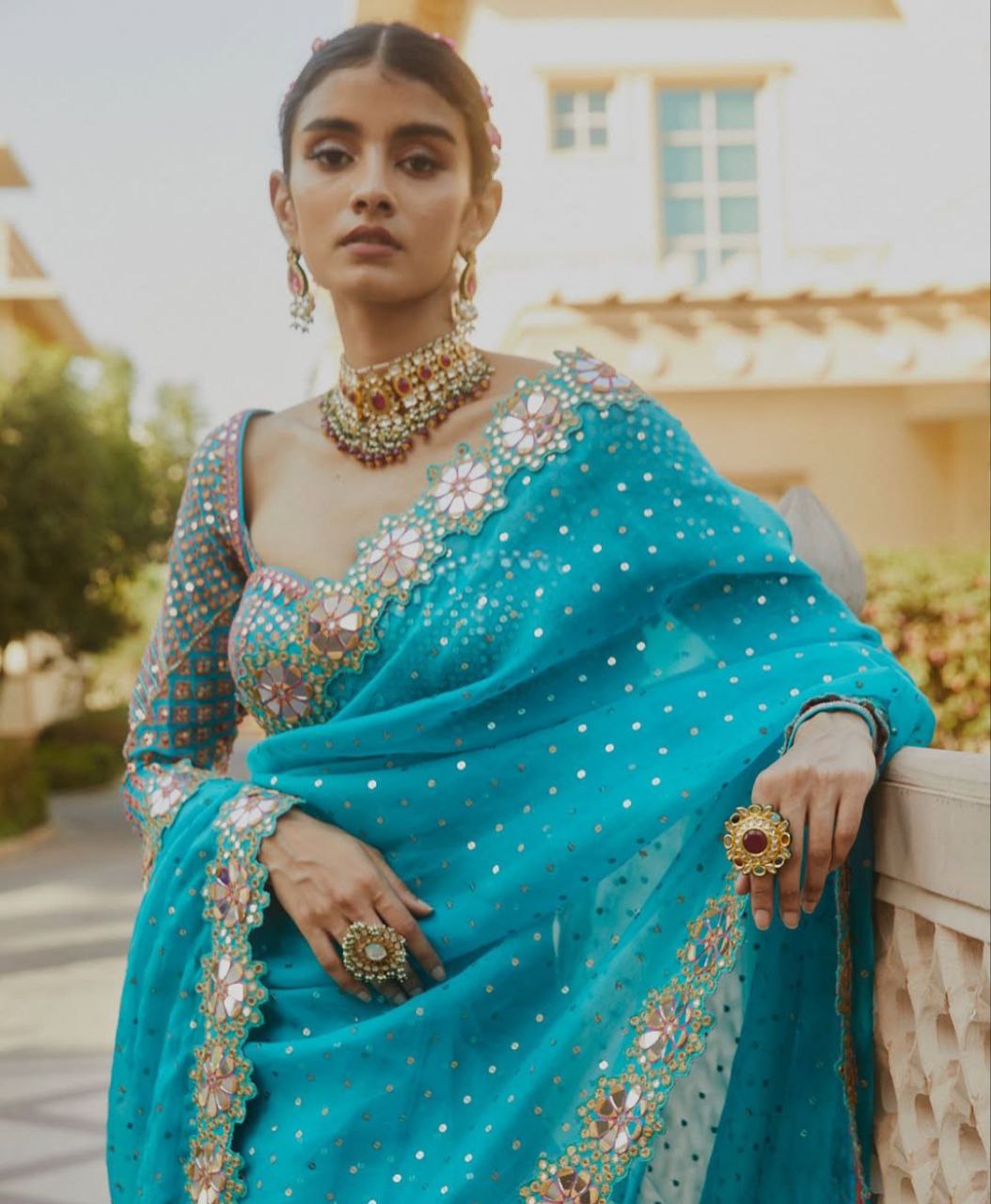 Bollywood Blockbuster Original Mirror Design Saree