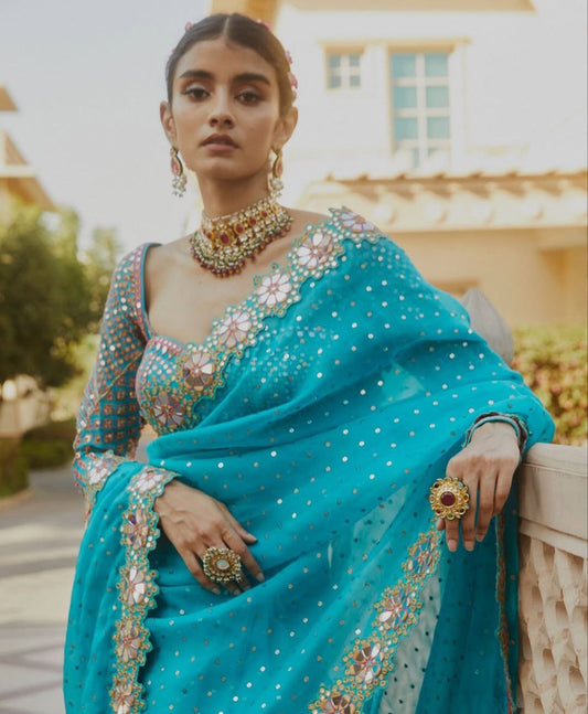 Bollywood Blockbuster Original Mirror Design Saree