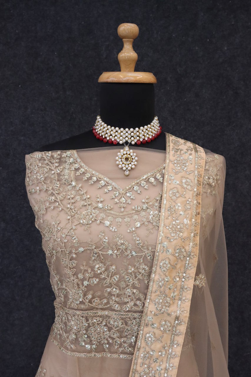 Net with Sequence Coding Embroidery Gown