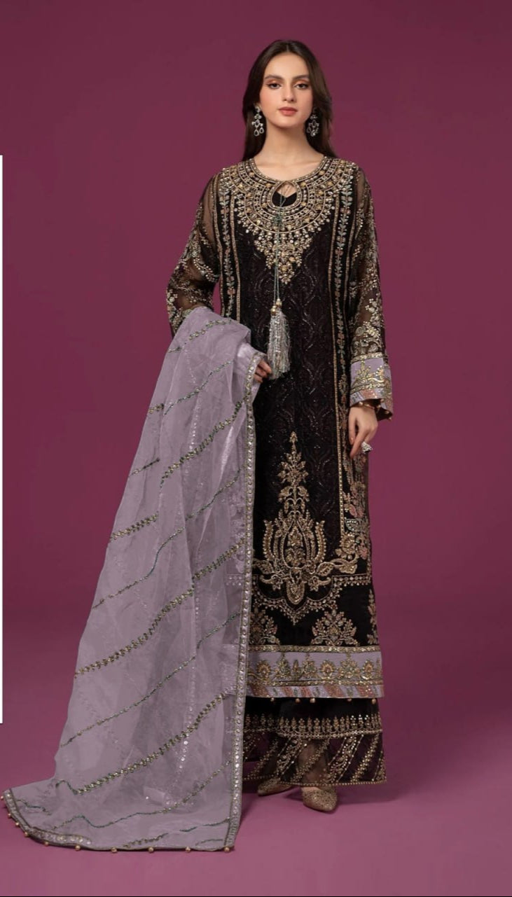 Fox Georgette With Embroidery Sequence Work With Latkan Suit