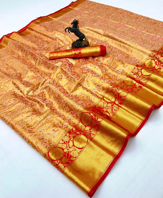 Kanchipuram Bridal Semi Pattu Silk Saree – Pushpa Vol 10