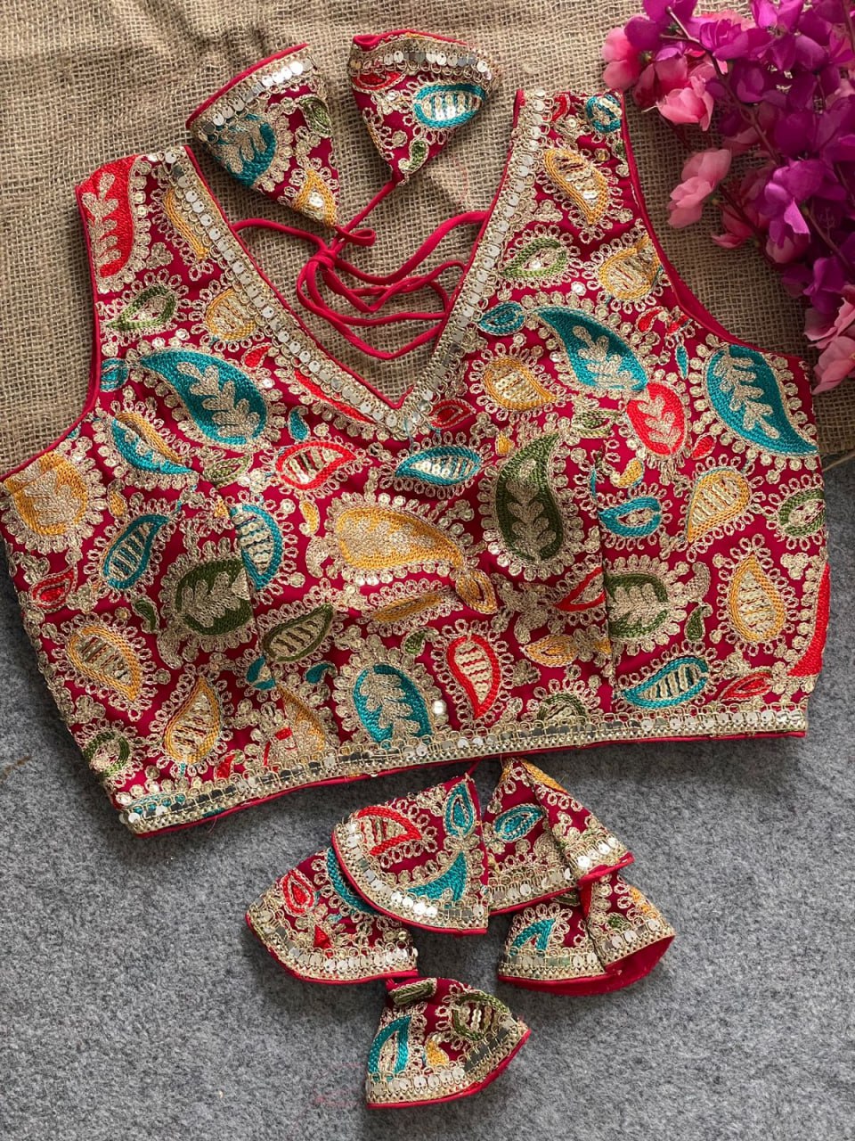 Georgette Silk Kashmiri Embroidery Work Blouse