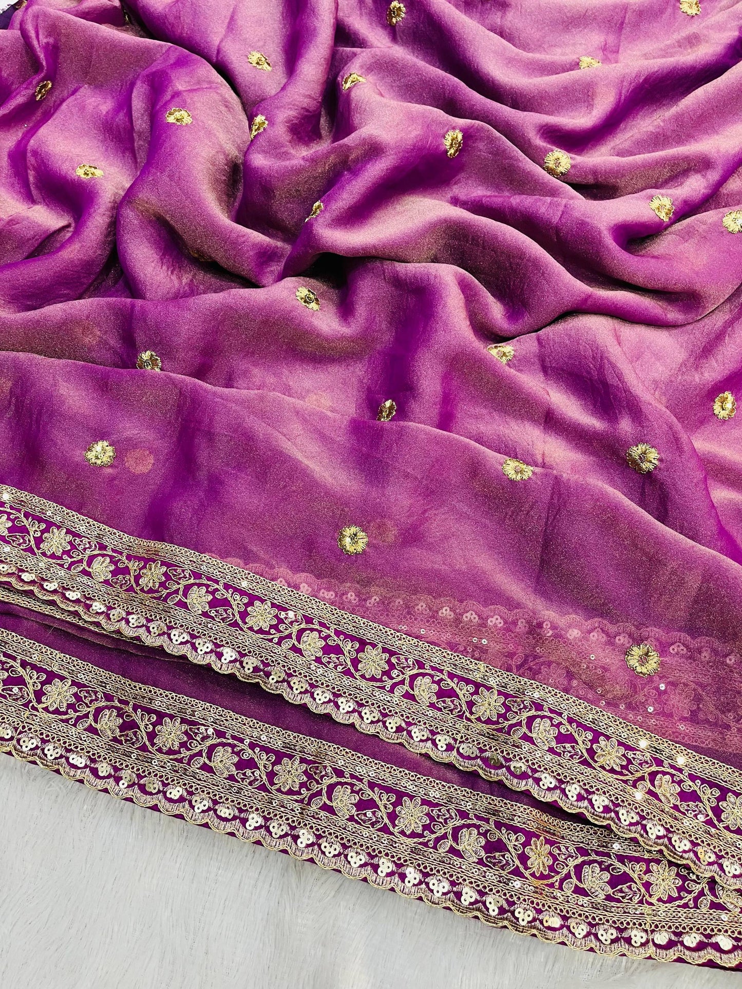 Soft Mocha silk saree