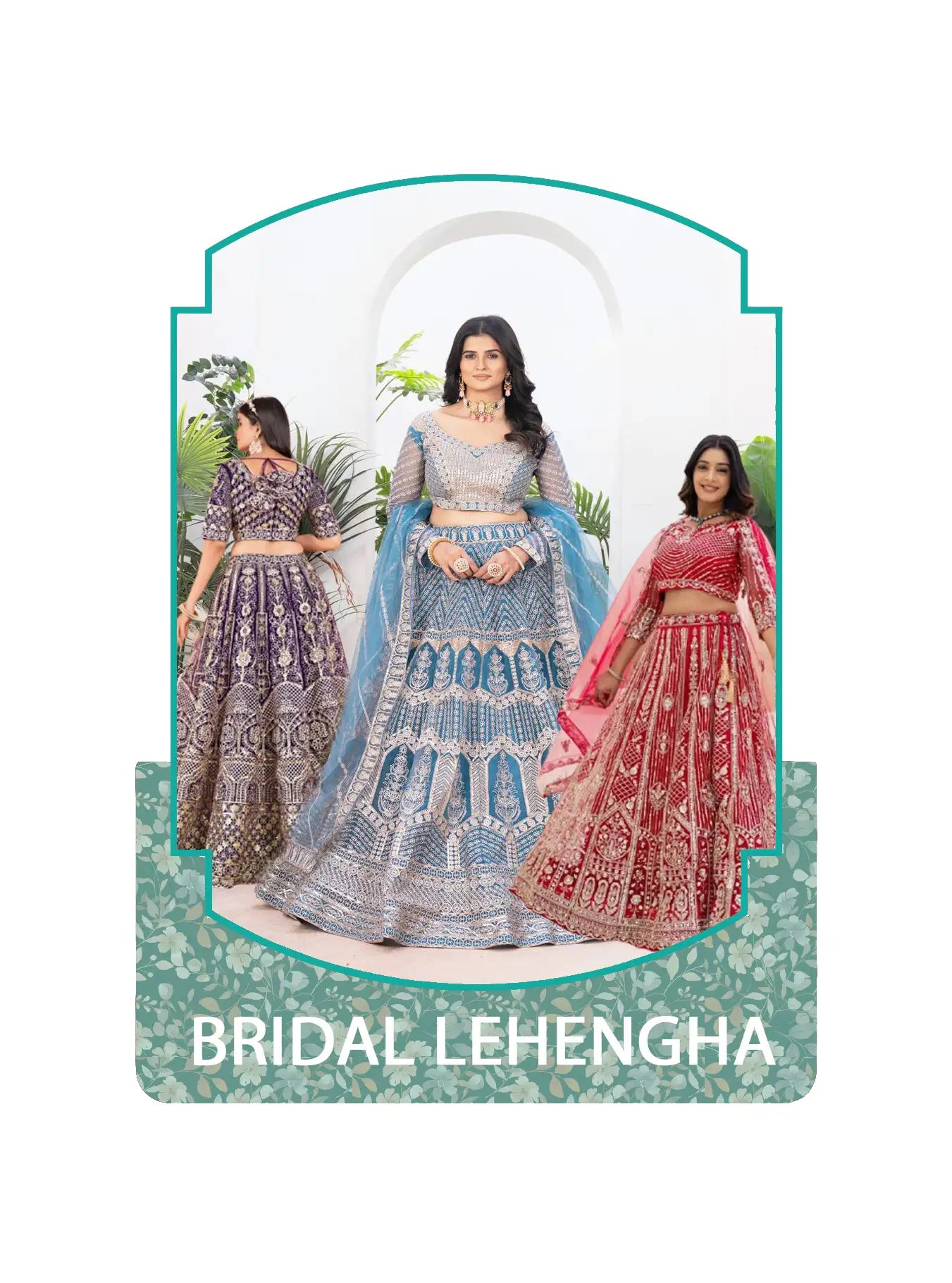 Bridal lehenga collection featuring heavy embroidery and elegant wedding designs.