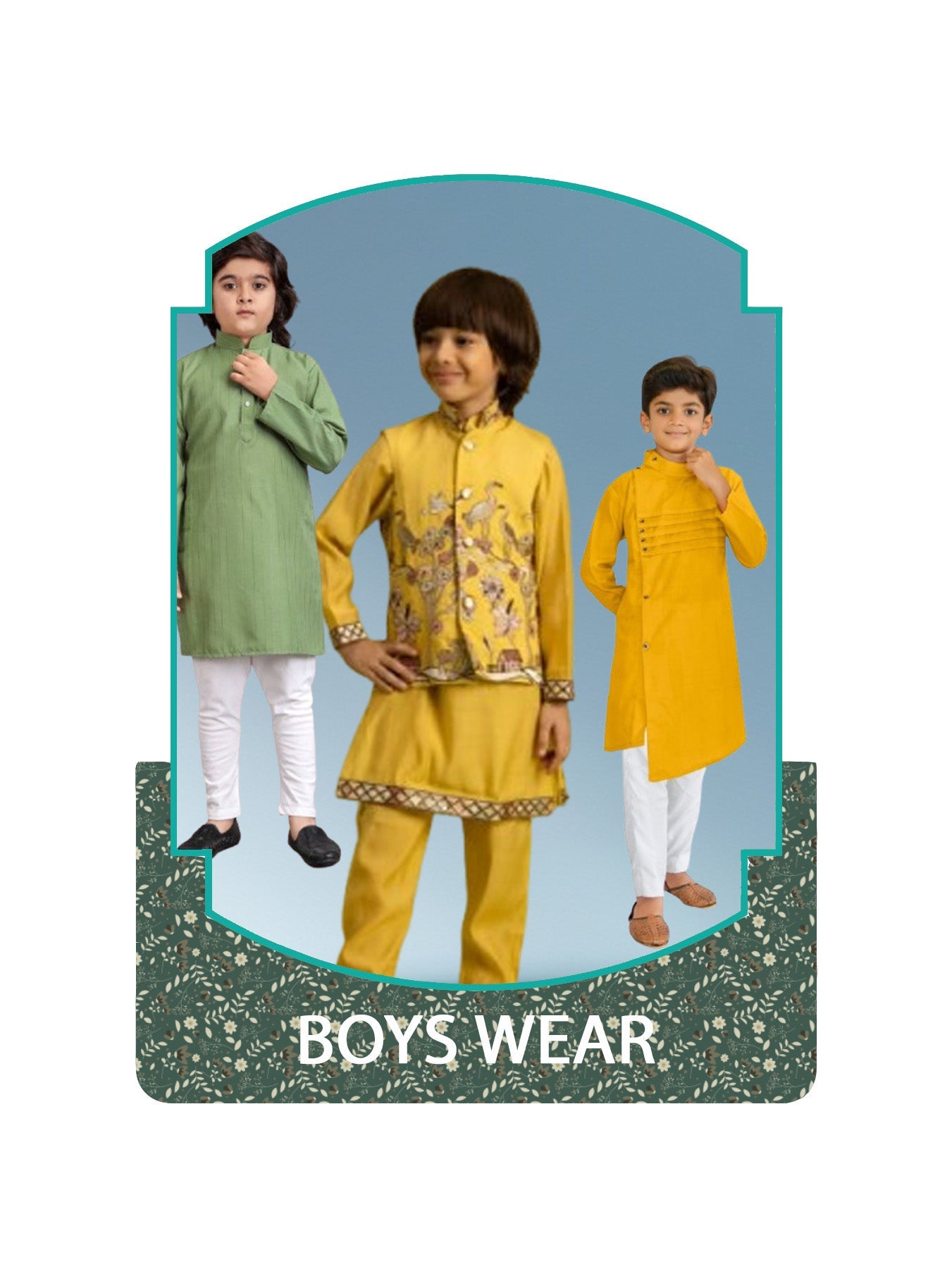 Boys wear collection featuring stylish ethnic and casual outfits for kids.