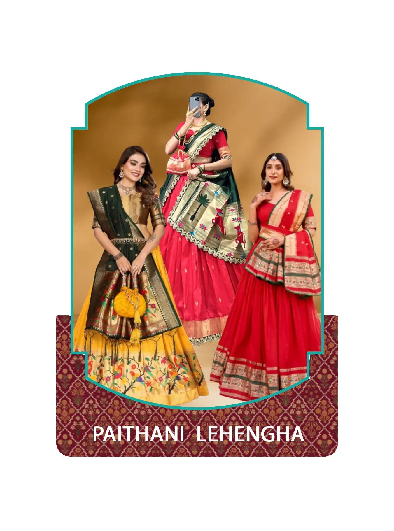 Paithani jacquard lehenga collection featuring rich traditional motifs and luxurious wedding designs.