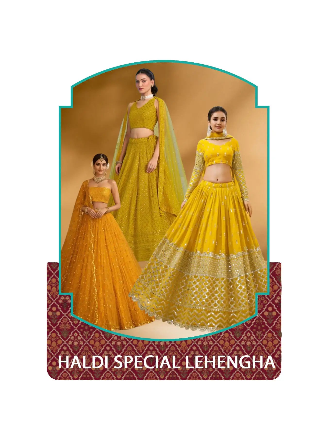 Haldi special lehenga collection featuring vibrant yellow festive and pre-wedding designs.