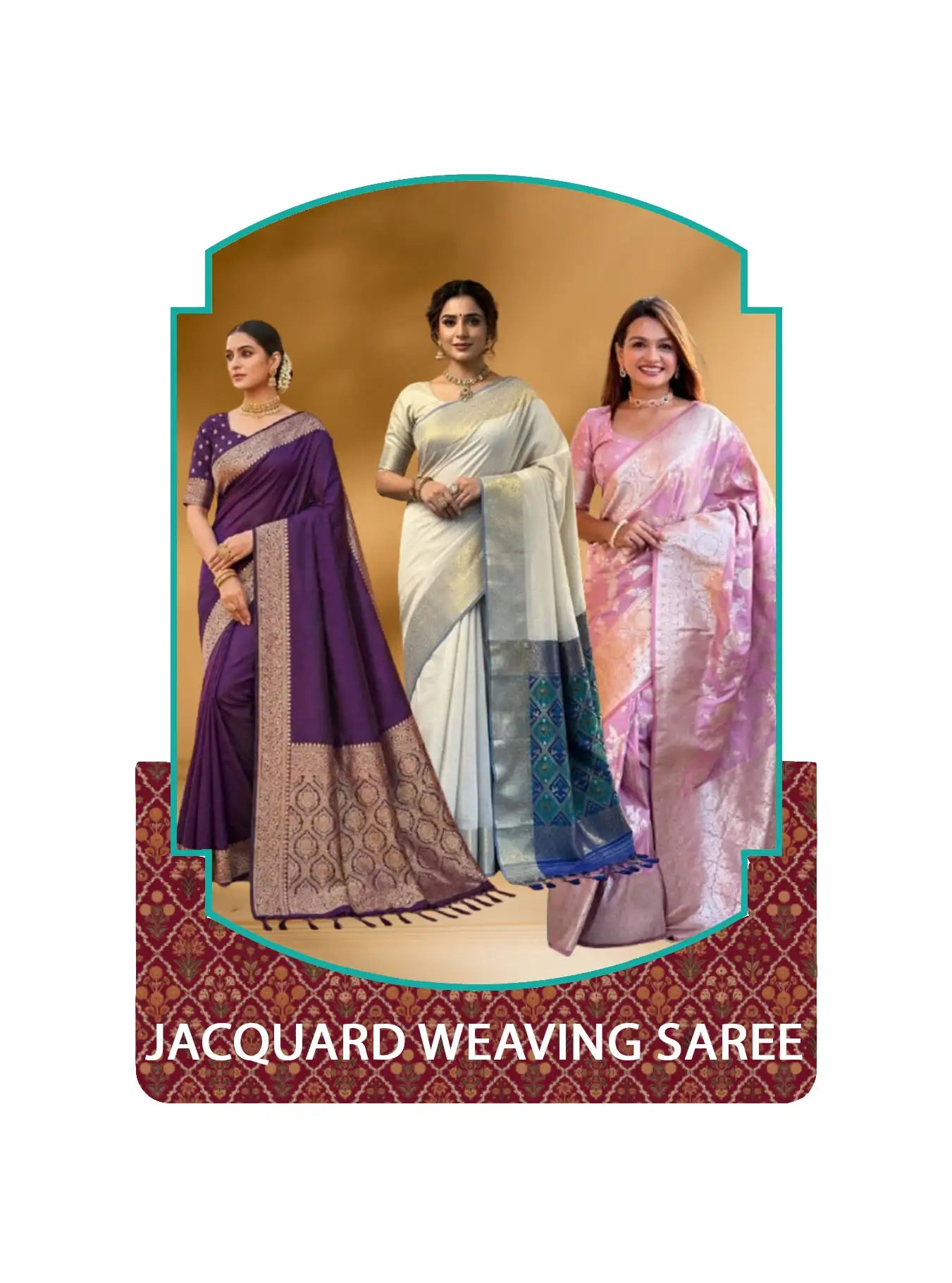 Jacquard weaving saree collection featuring rich woven patterns and elegant traditional designs.