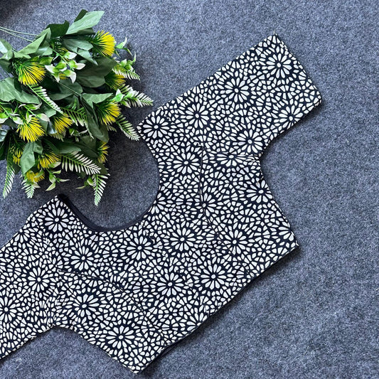 Cotton Ajrakh Print BoatNeck Neck Blouse