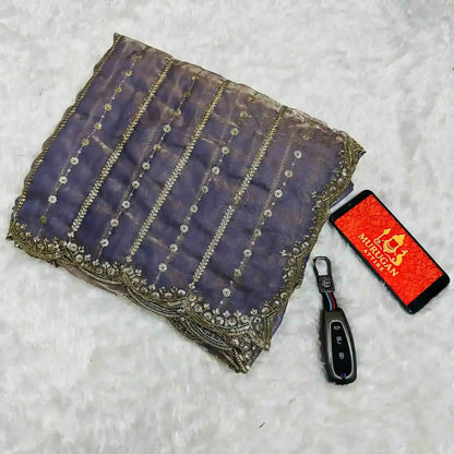 Embroidery Soft Space Silk Saree (M1001)