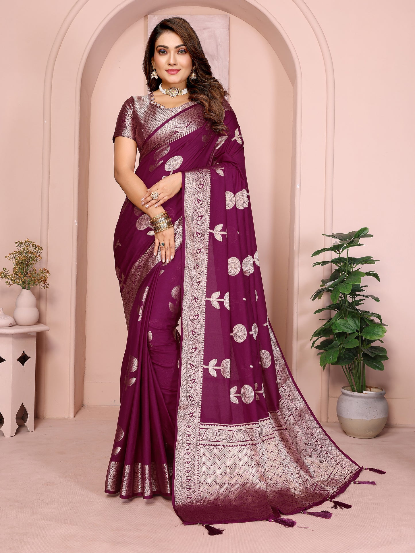 Premium and superior soft Georgette Silk Banarasi Saree