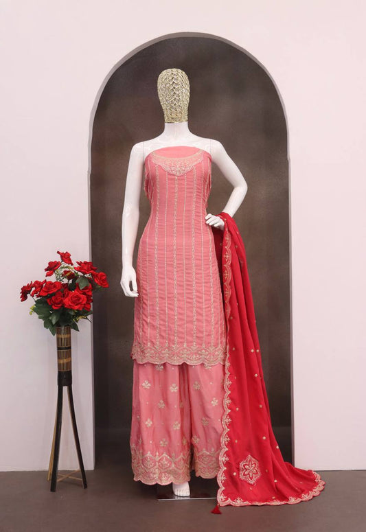 Chinon  Embroidery  Multi Coding Work Suit