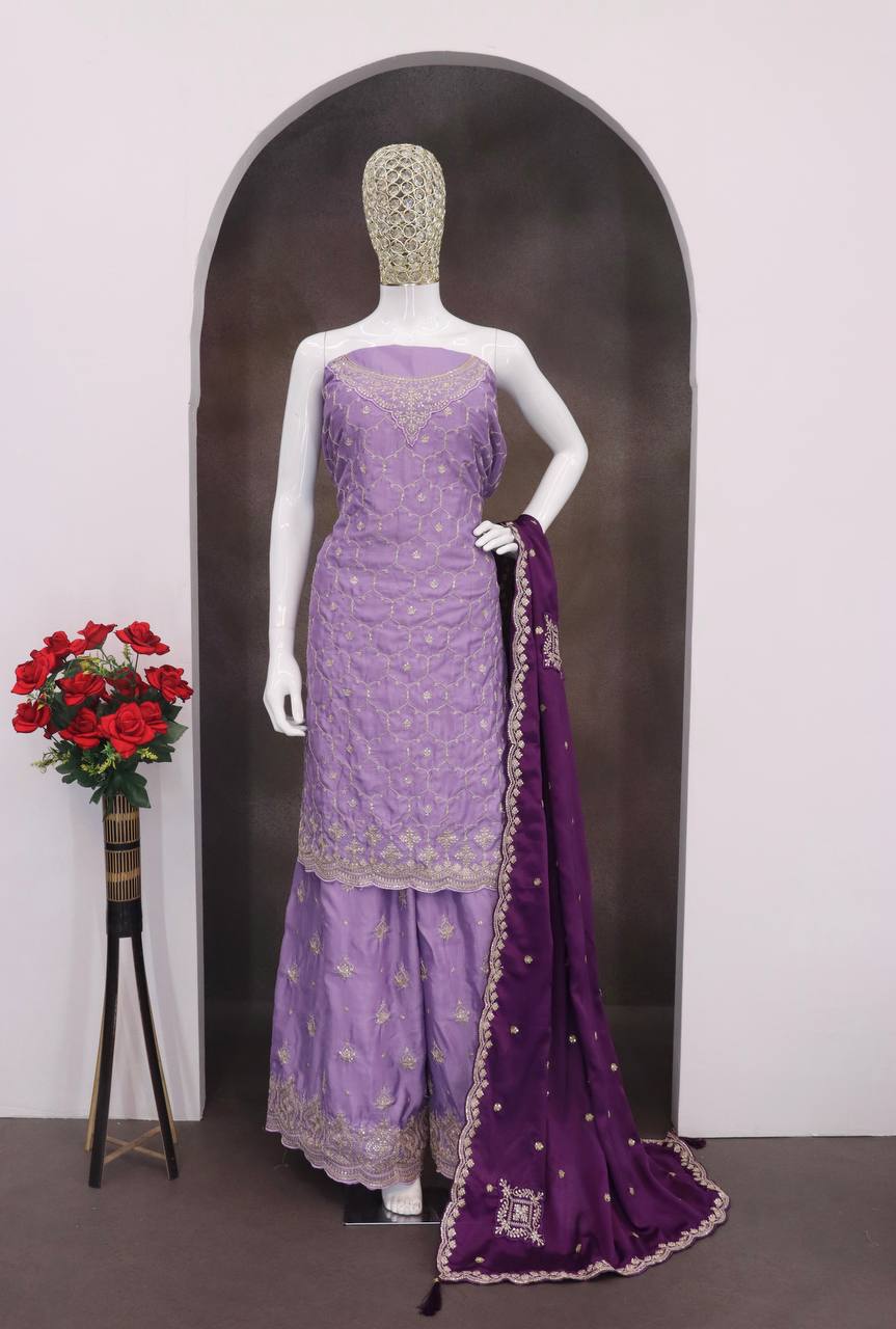 Chinon  Embroidery  Multi Coding Work Suit