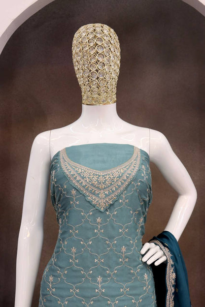 Chinon  Embroidery  Multi Coding Work Suit