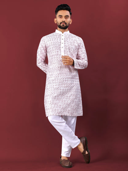 MEN’S TRADITIONAL LUCKNOWI CONCEPT KURTA WITH PAJAMA