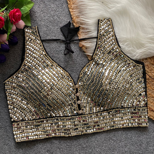 SHABYACHI MIRROR – Real Mirror with Stone Work Blouse