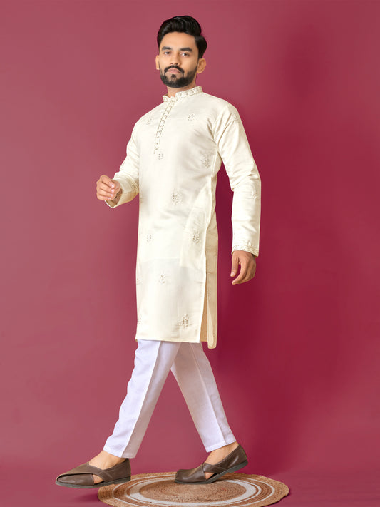 VAL-MOTI HAND WORK KURTA PAJAMA