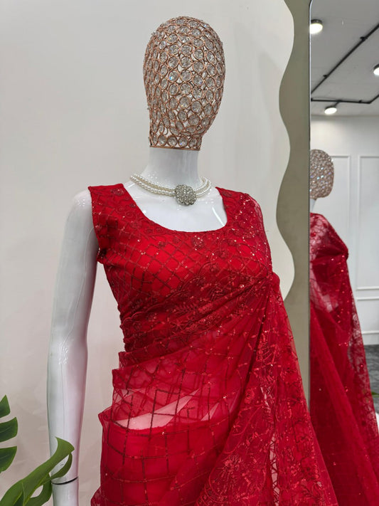 Thred Sequnce work Saree