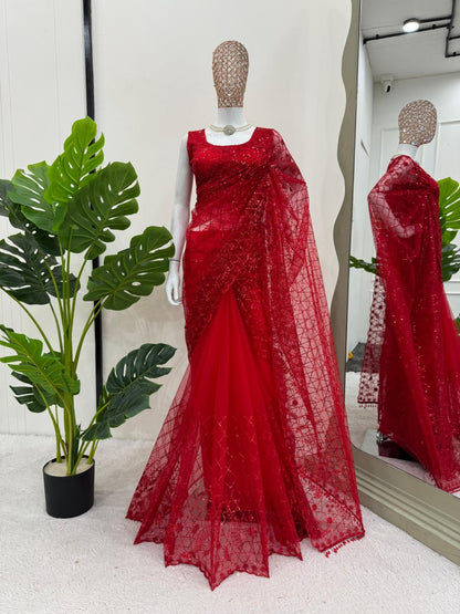 Thred Sequnce work Saree