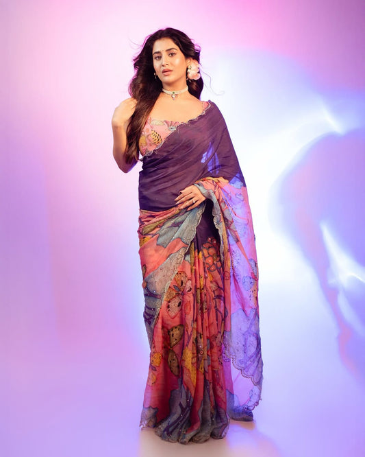 Soft Tebby Silk Digital Printed Saree