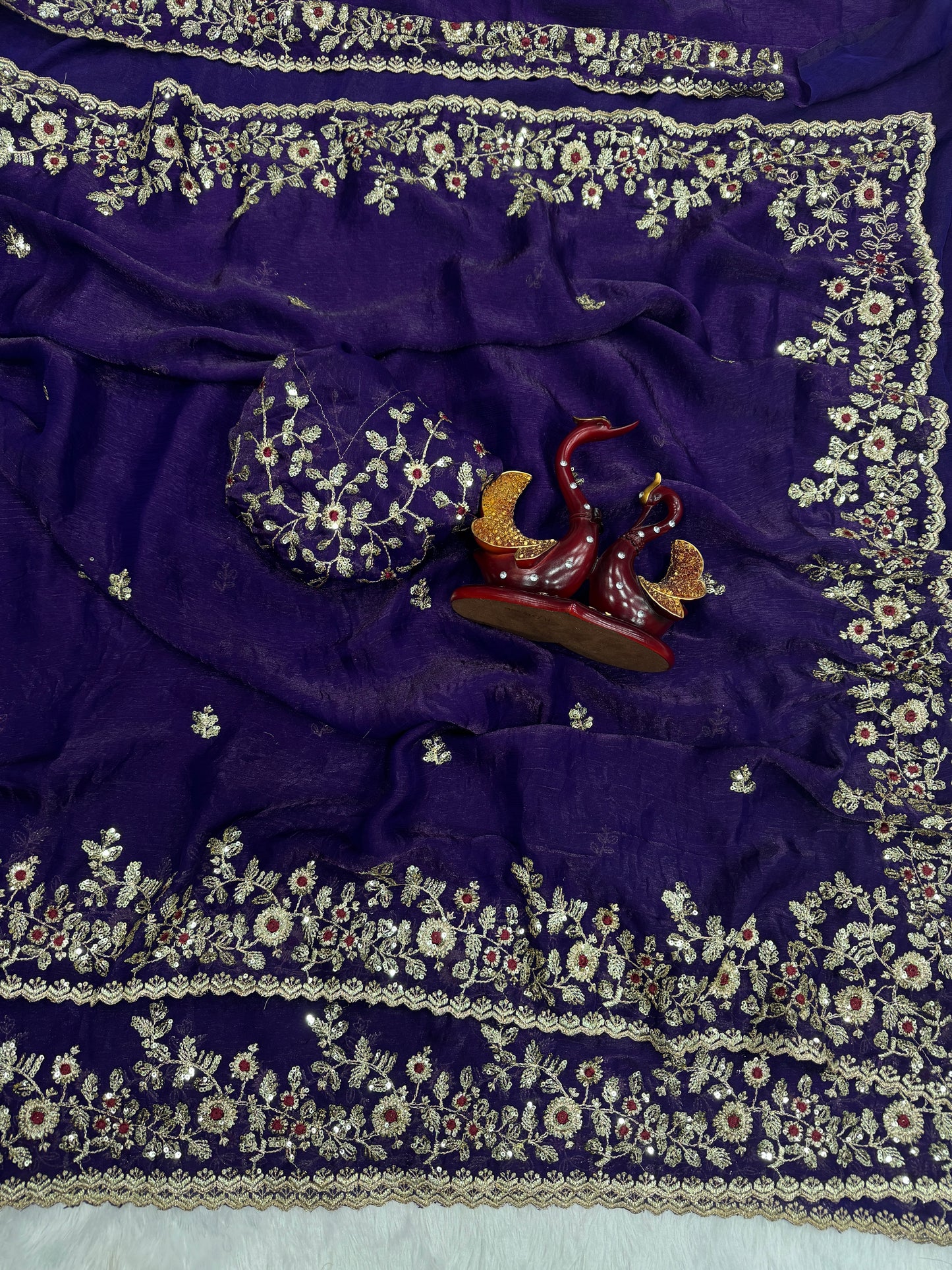 Frendy Chiffon Embroidery Work Saree