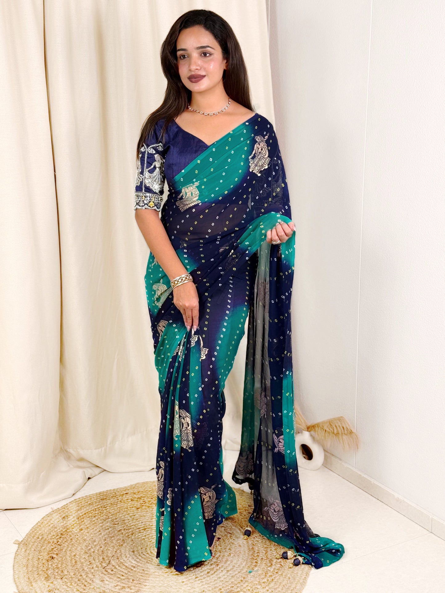 Bandhej Georgette Silk Saree