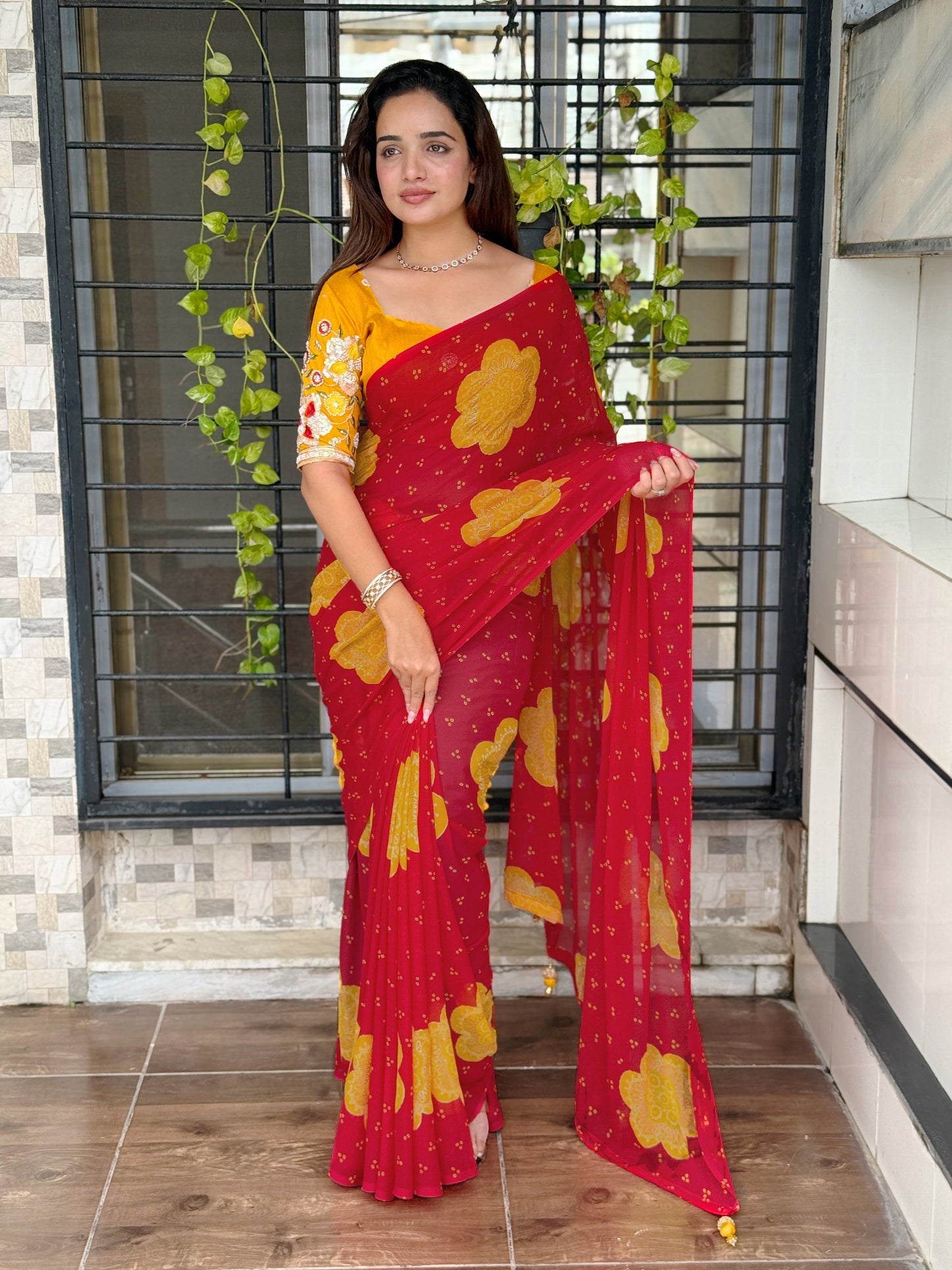Bandhej Georgette Saree