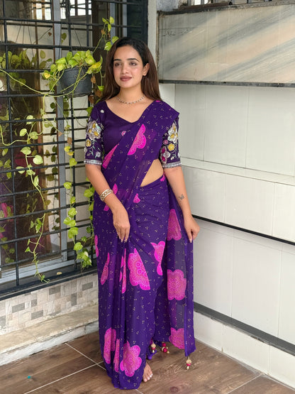 Bandhej Georgette Saree