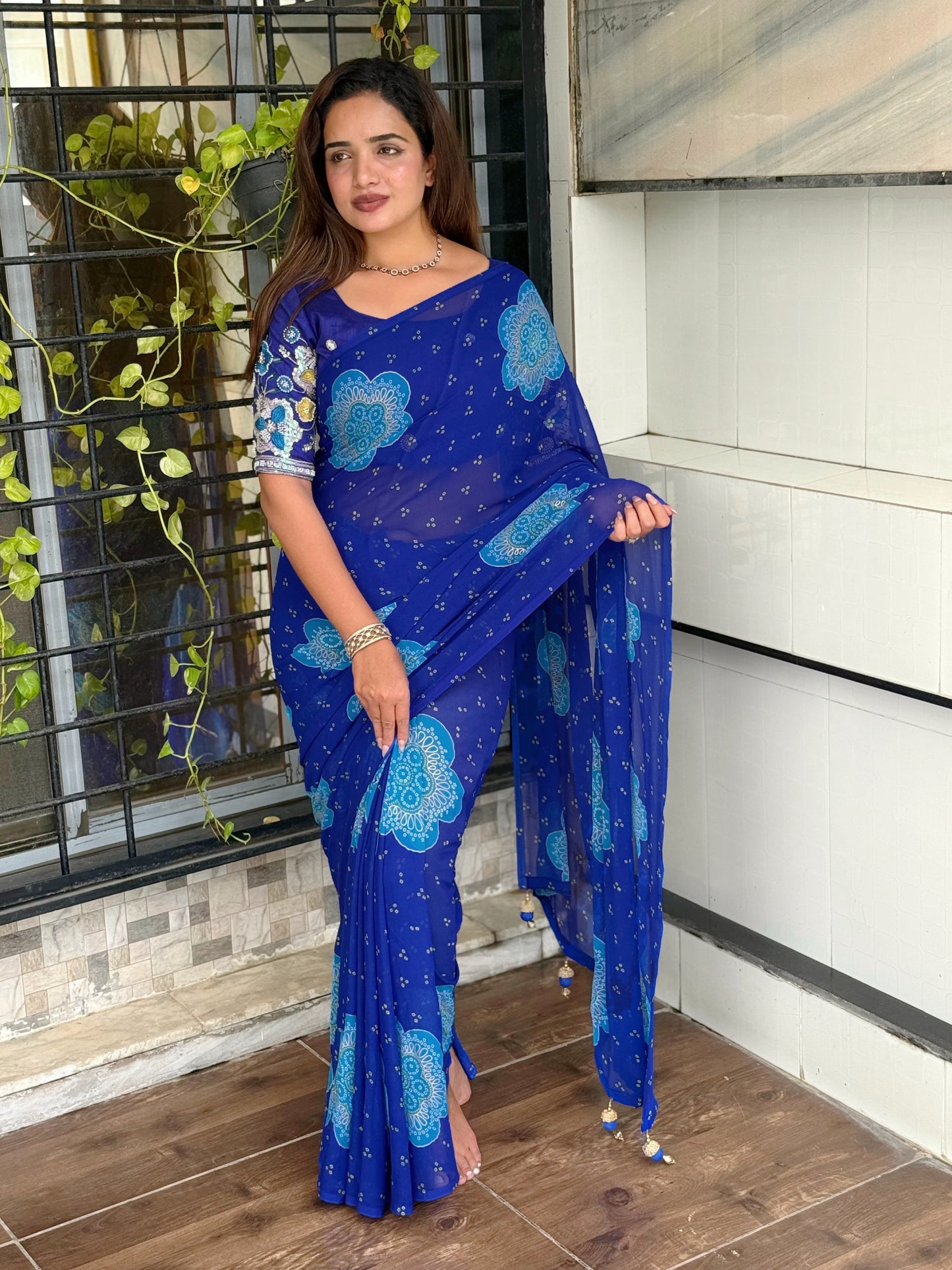 Bandhej Georgette Saree