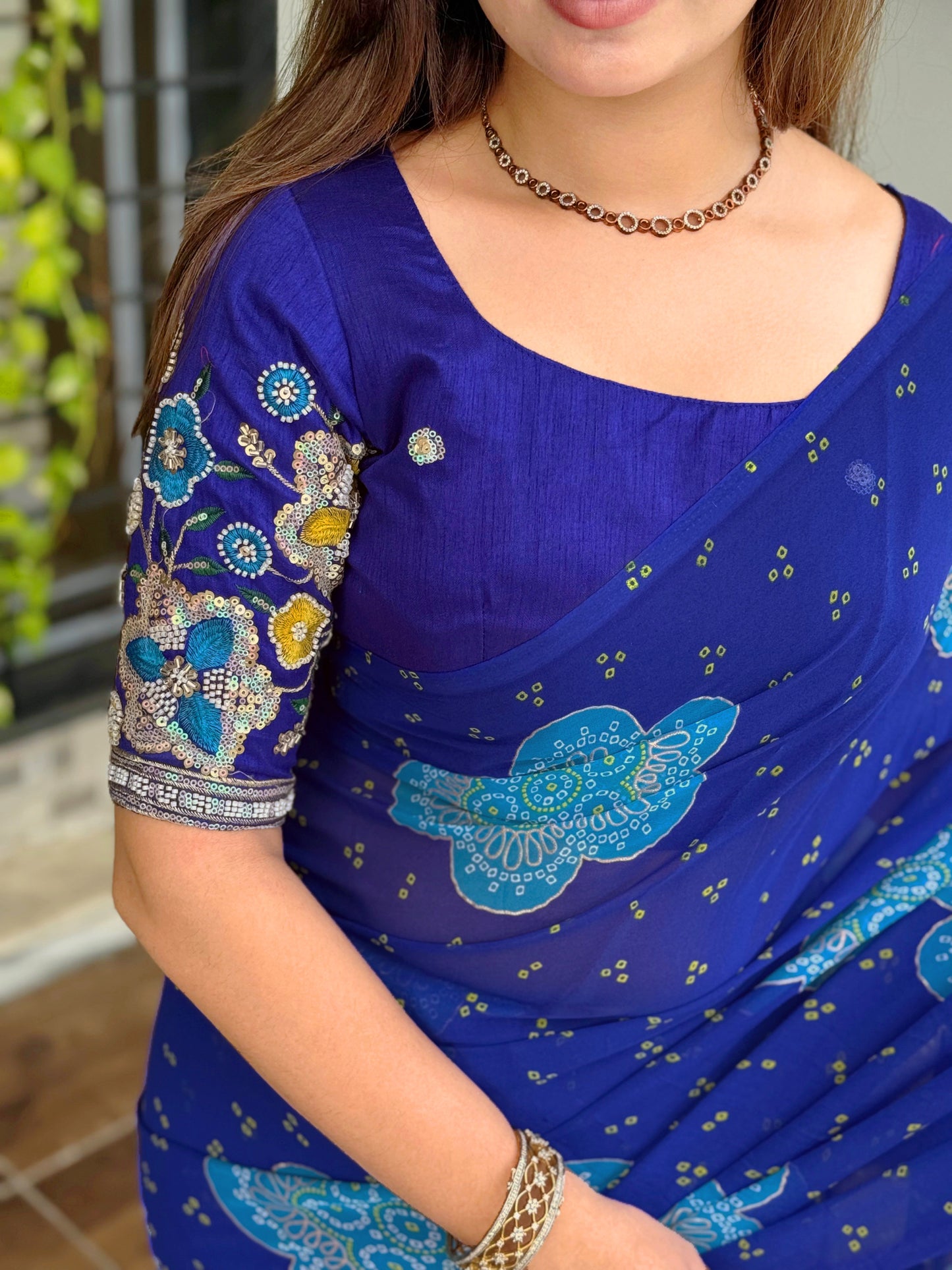 Bandhej Georgette Saree