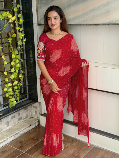 Bandhej Georgette Saree