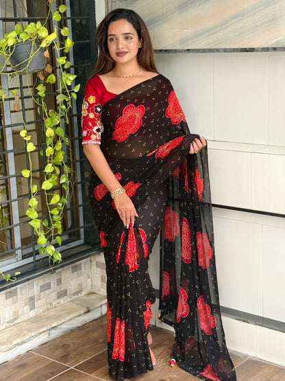 Bandhej Georgette Saree