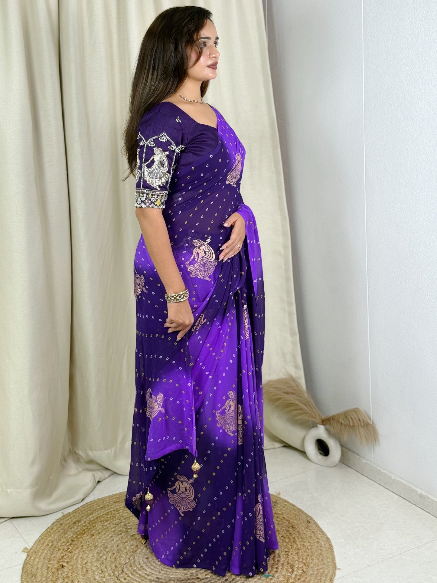 Bandhej Georgette Silk Saree