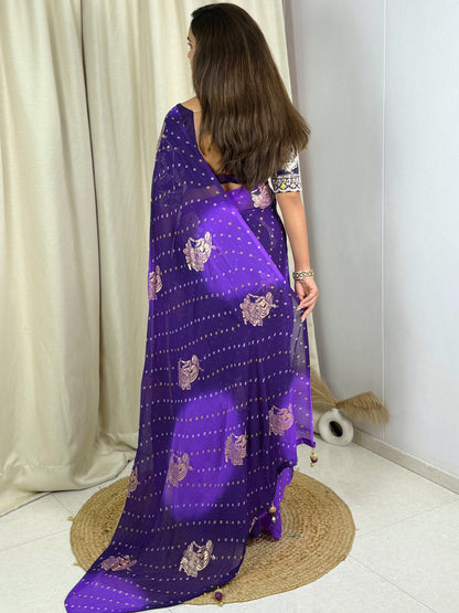 Bandhej Georgette Silk Saree