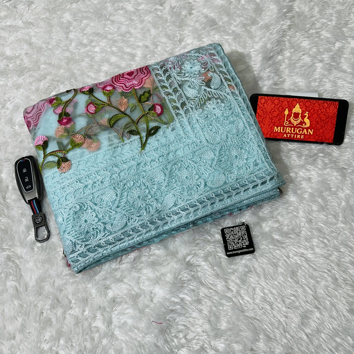 Sofr Net Embroidery Saree (M1004)