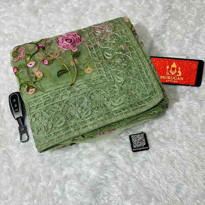 Sofr Net Embroidery Saree (M1004)