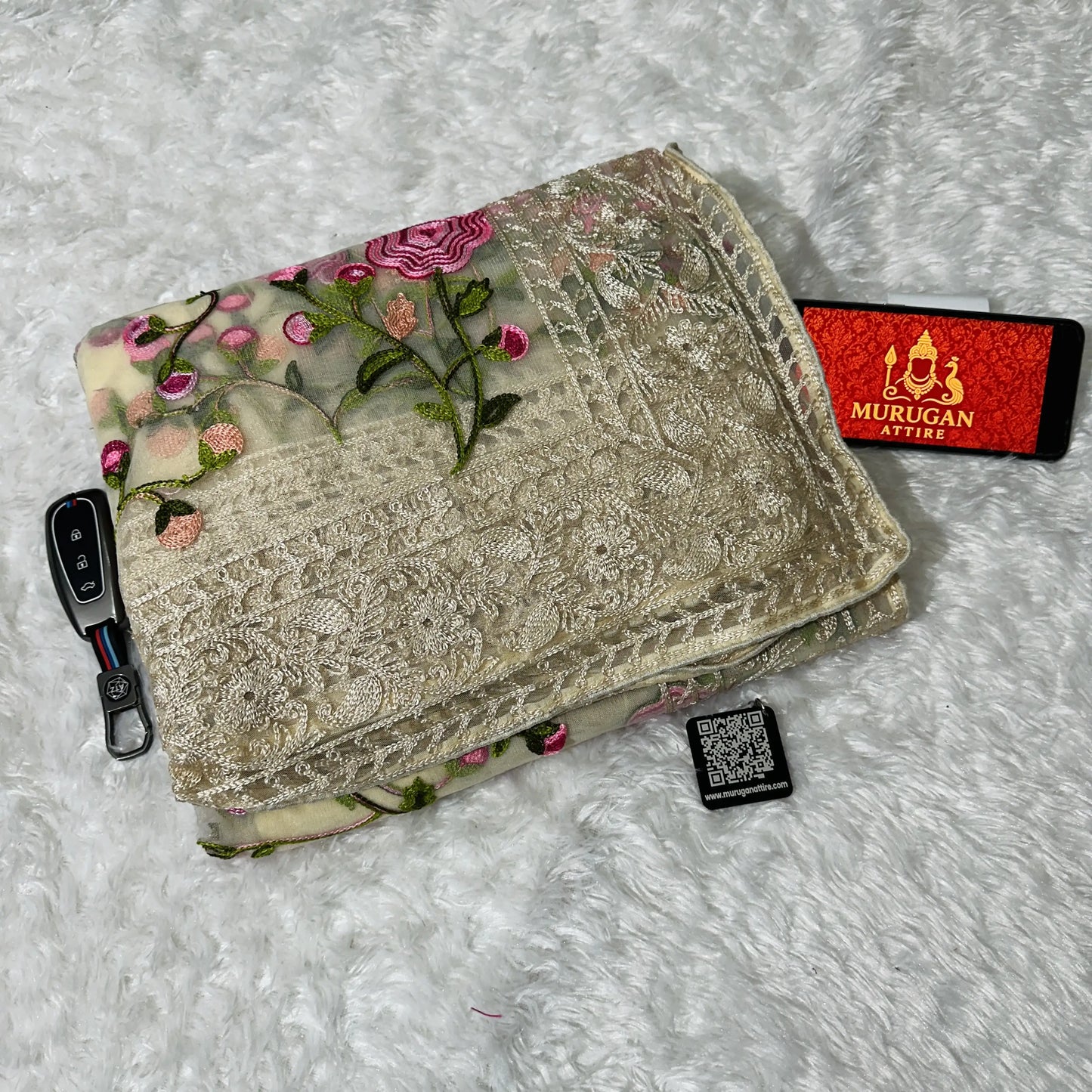 Sofr Net Embroidery Saree (M1004)