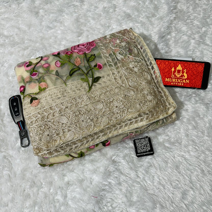 Sofr Net Embroidery Saree (M1004)