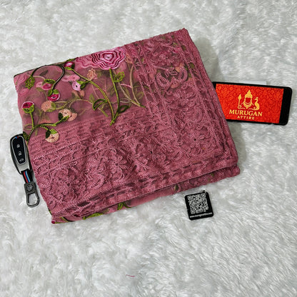 Sofr Net Embroidery Saree (M1004)