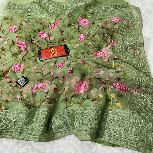 Sofr Net Embroidery Saree (M1004)