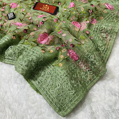 Sofr Net Embroidery Saree (M1004)